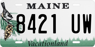 ME license plate 8421UW