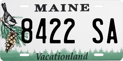 ME license plate 8422SA