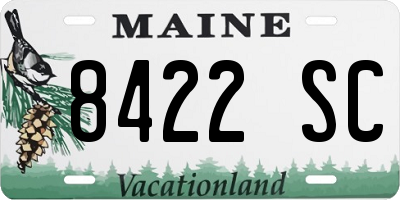 ME license plate 8422SC