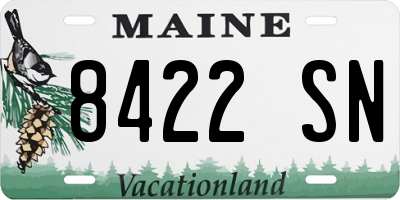 ME license plate 8422SN