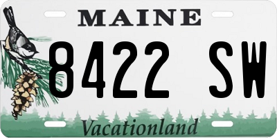 ME license plate 8422SW