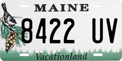 ME license plate 8422UV
