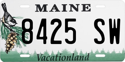 ME license plate 8425SW
