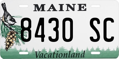 ME license plate 8430SC