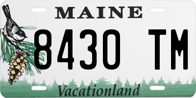 ME license plate 8430TM