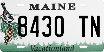 ME license plate 8430TN