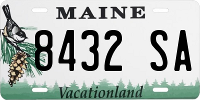 ME license plate 8432SA