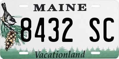 ME license plate 8432SC