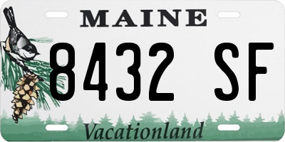 ME license plate 8432SF