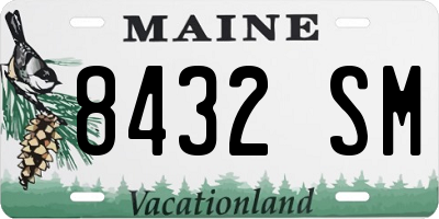 ME license plate 8432SM
