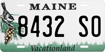 ME license plate 8432SO