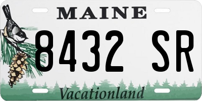 ME license plate 8432SR