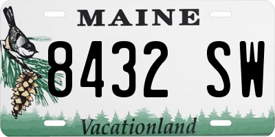 ME license plate 8432SW
