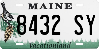 ME license plate 8432SY