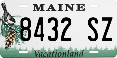 ME license plate 8432SZ