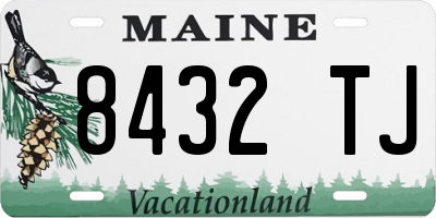 ME license plate 8432TJ