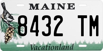 ME license plate 8432TM