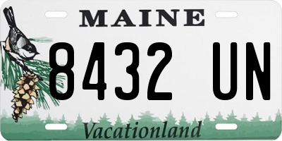 ME license plate 8432UN