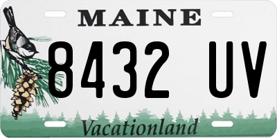 ME license plate 8432UV
