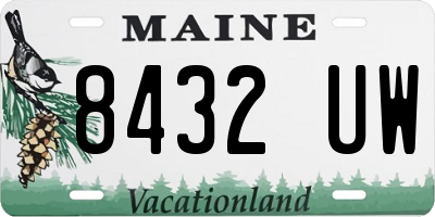 ME license plate 8432UW