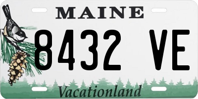 ME license plate 8432VE