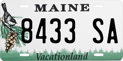 ME license plate 8433SA