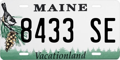 ME license plate 8433SE