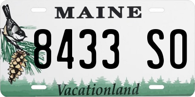 ME license plate 8433SO
