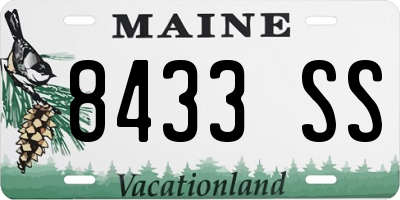 ME license plate 8433SS