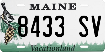 ME license plate 8433SV