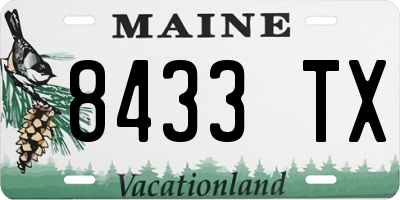 ME license plate 8433TX