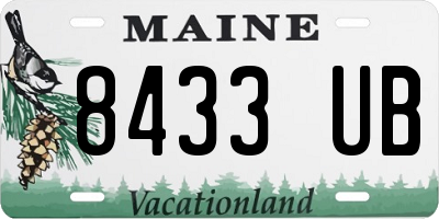 ME license plate 8433UB