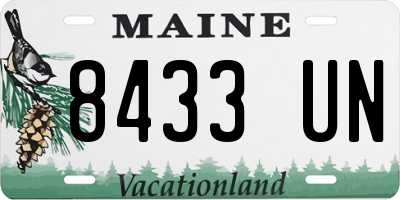 ME license plate 8433UN