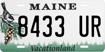 ME license plate 8433UR