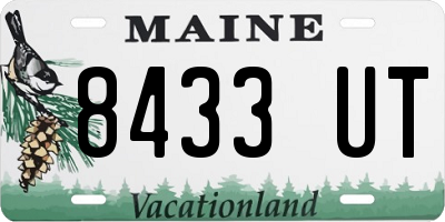 ME license plate 8433UT