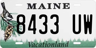 ME license plate 8433UW