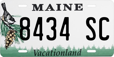 ME license plate 8434SC
