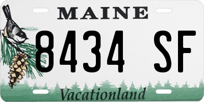 ME license plate 8434SF