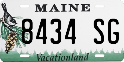 ME license plate 8434SG