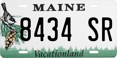 ME license plate 8434SR