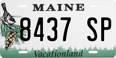 ME license plate 8437SP