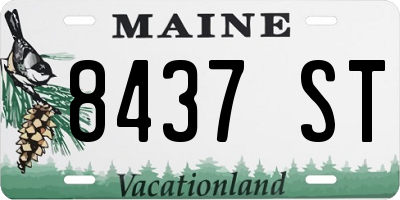 ME license plate 8437ST