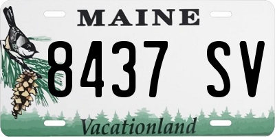 ME license plate 8437SV