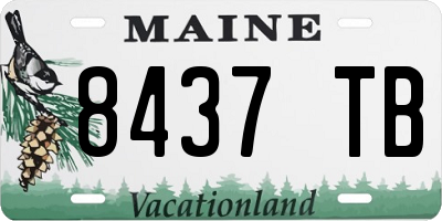 ME license plate 8437TB