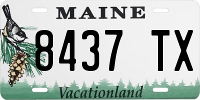 ME license plate 8437TX