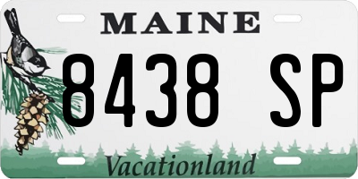 ME license plate 8438SP