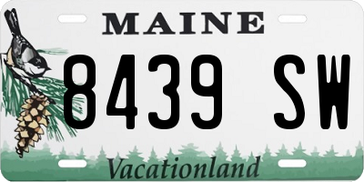 ME license plate 8439SW