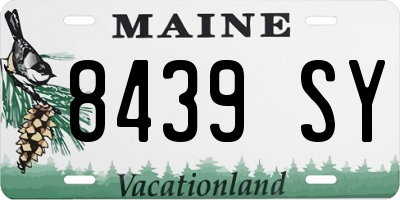 ME license plate 8439SY