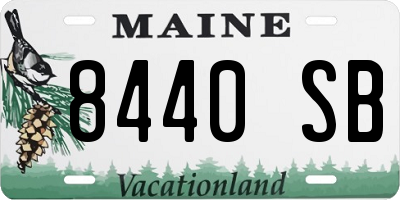 ME license plate 8440SB