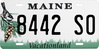 ME license plate 8442SO